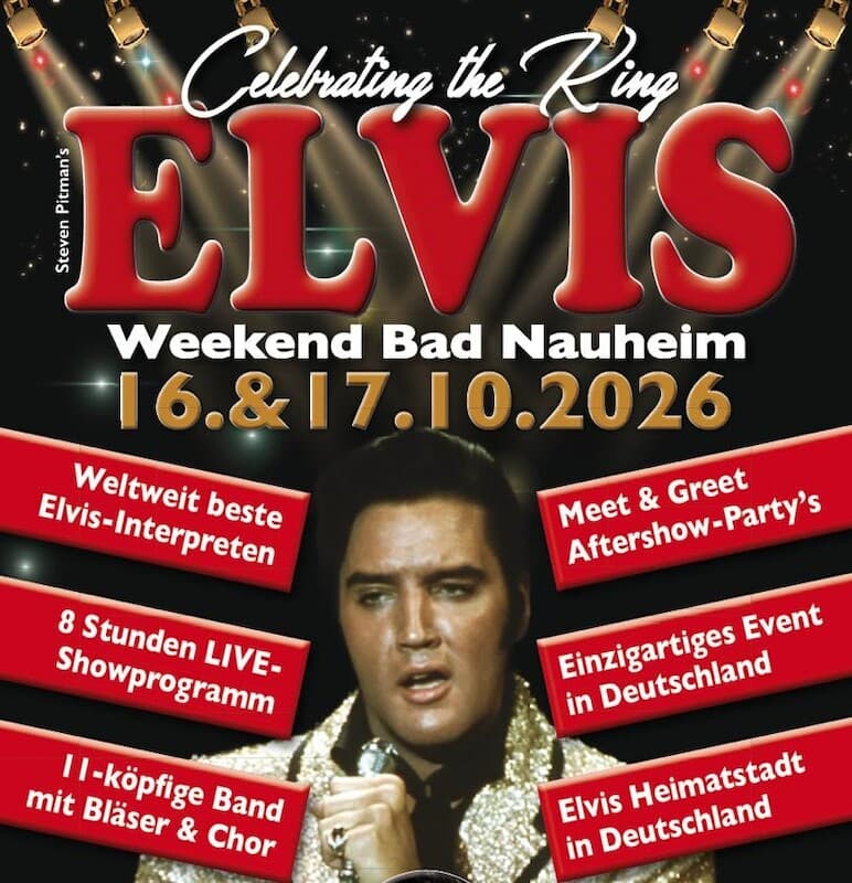 Steven Pitman´s Elvis Weekend: Tages-Ticket Samstag 17.10.2026