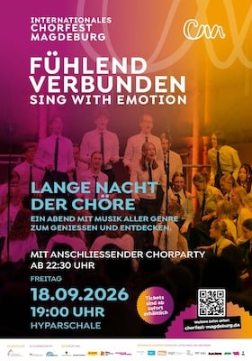 Internationales Chorfest Magdeburg 2026 - Lange Nacht der Chöre in der Hyparschale