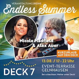 Afterwork mit Livekonzert am Abend von 17Uhr bis 19Uhr get together - Alex Auer und Nicole Hadfield meets Summertime auf dem Deck 7